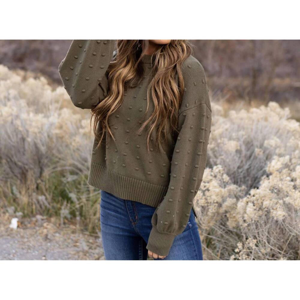 NEW INDIE & CO dreaming of tomorrow sweater in olive